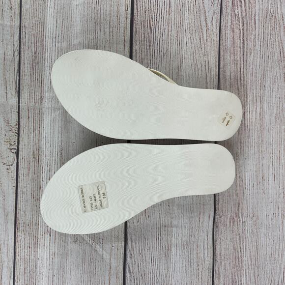 Tory Burch Womens Sz 7M Kira Padded Flip-Flops Sandals Off White Ivory - Picture 8 of 9